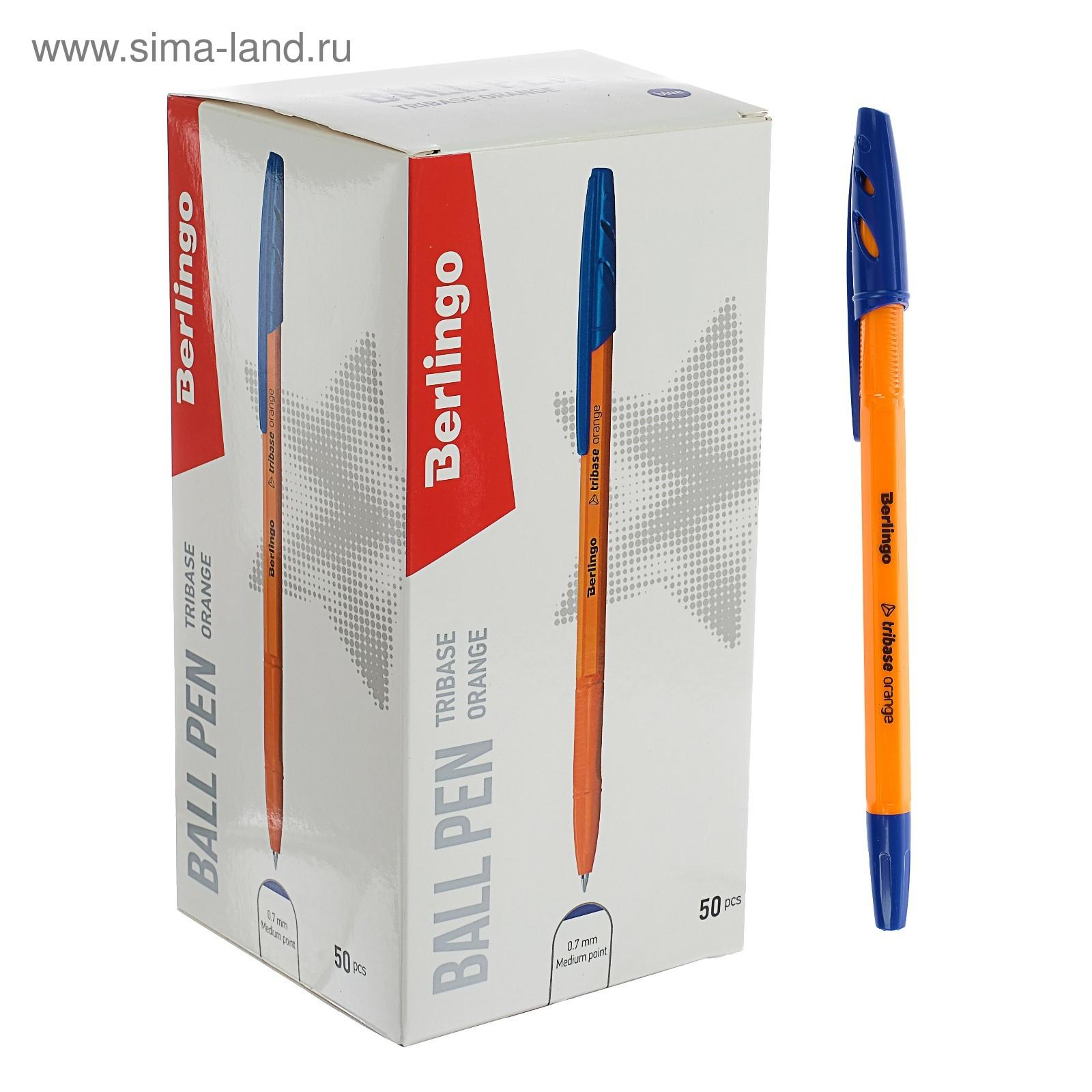 Ручка Berlingo Tribase Orange шариковая 7 мм синяя., пакет
