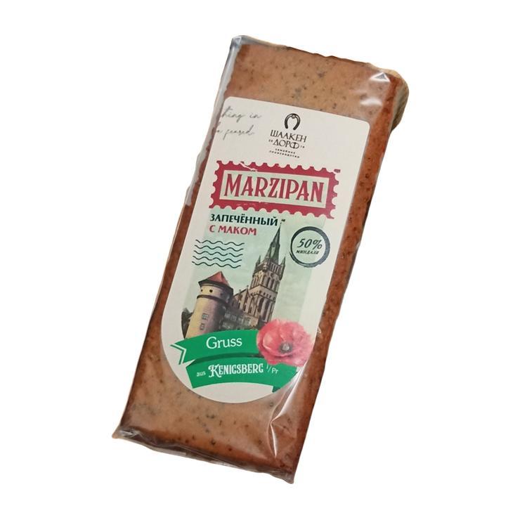 Марципановая плитка ШААКЕН ДОРФ запеченная с маком 80 гр., пакет