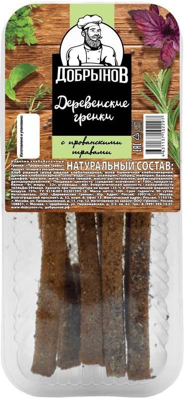 Гренки Добрынов Деревенские с прованскими травами палочки 100 гр., ПЭТ