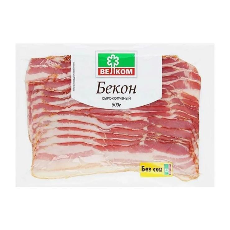 Бекон Велком сырокопченый нарезка 500 гр., вакуум