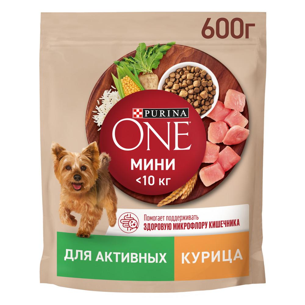 Корм сухой для собак Purina ONE мелких пород с курицей и рисом 600 гр. дой-пак
