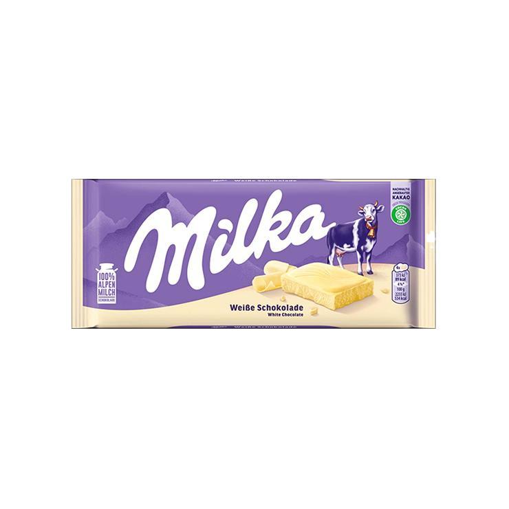 Шоколад Milka White chocolate белый 90 гр., флоу-пак