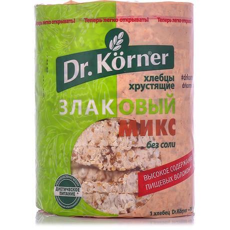 Хлебцы Dr. Korner Злаковый микс без соли 90 гр., флоу-пак