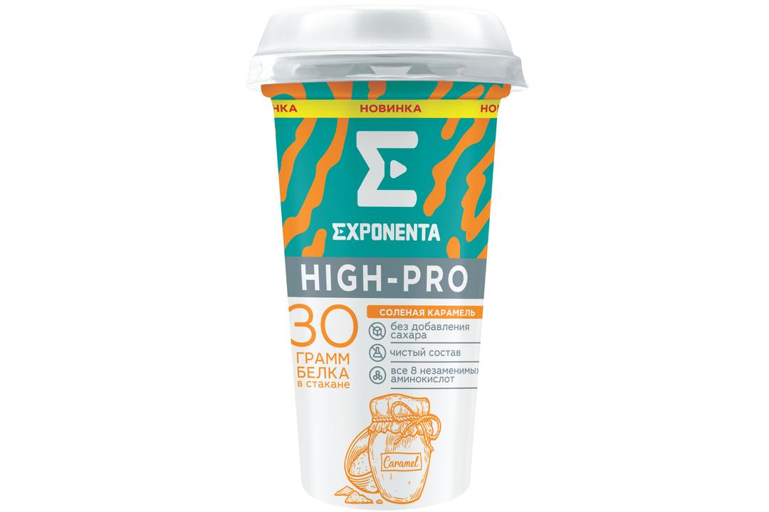 Напиток кисломолочный Exponenta High-pro Соленая карамель 250 гр., ПЭТ