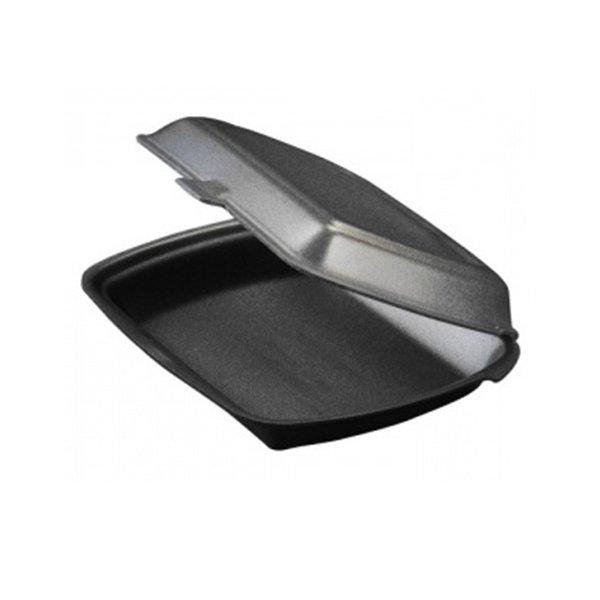 Ланч-бокс 1 секц.,  внеш. 207х250х61мм, внутр. 180х247х57мм, чёрн., ВПС, 100 шт