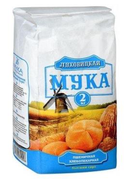 Мука пшеничная хлебопекарная в/с, Луховицкая, 2 кг, бумага