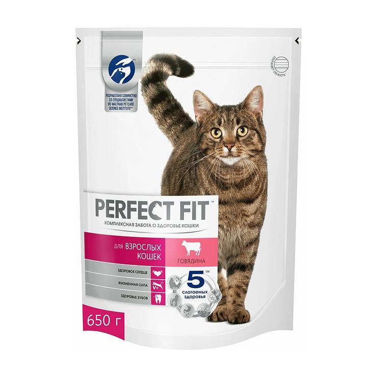 Корм для стерилизованных кошек сухой Perfect Fit с говядиной 2,5 кг., пакет