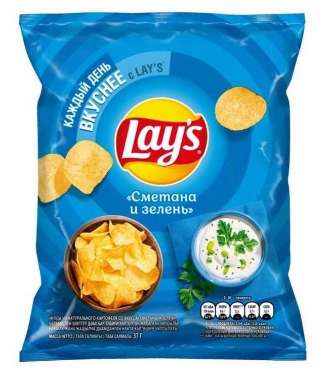 Чипсы картофельные Lay's сметана зелень 37 гр., флоу-пак
