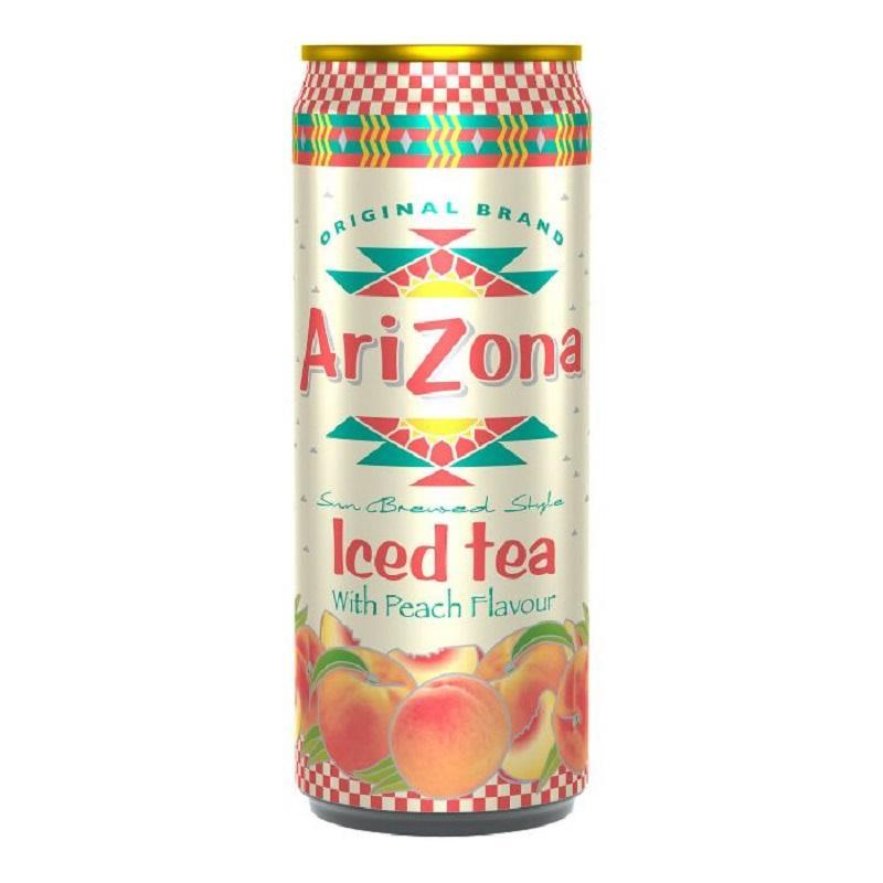 Чай холодный Arizona Peach черный со вкусом персика 500 мл., ж/б