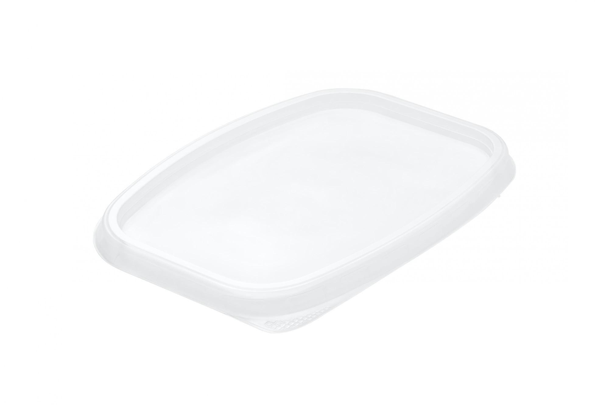 Крышка Упакс-Юнити 138x102х5 мм одноразовая пластиковая прямоугольная полупрозрачная картон ПП., пакет