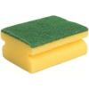 Губка для мытья посуды Proff профессиональная с зелёным абразивом желтая 4 штуки