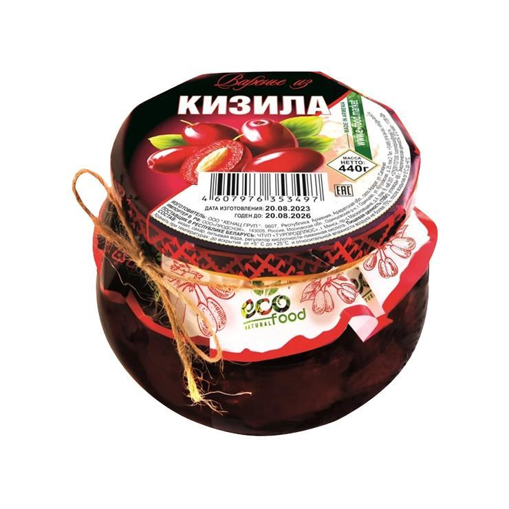 Варенье Ecofood кизил 440 гр., стекло