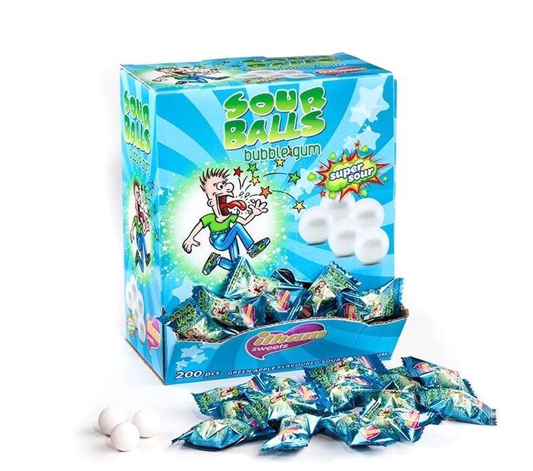 Резинка жевательная Ilham Sweets Sour Ball Суперкислые Мячики 3,5 гр., флоу-пак