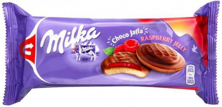 Печенье Milka Jaffa малина 147 гр., флоу-пак