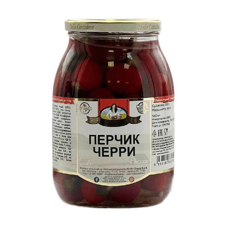 Перчики черри Bella Contadina в масле острые 900 гр., стекло