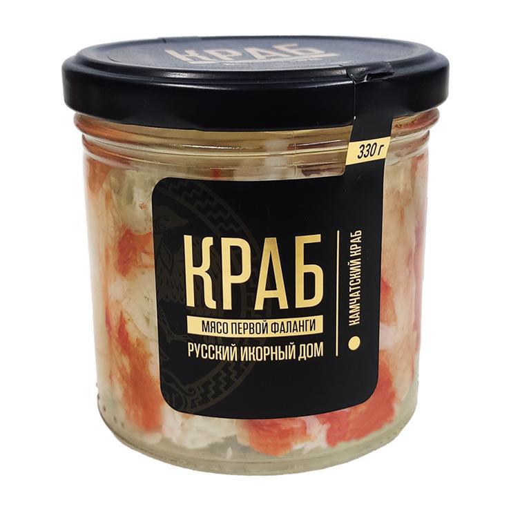 Мясо краба Русский икорный дом консервированное первая фаланга 330 гр., стекло