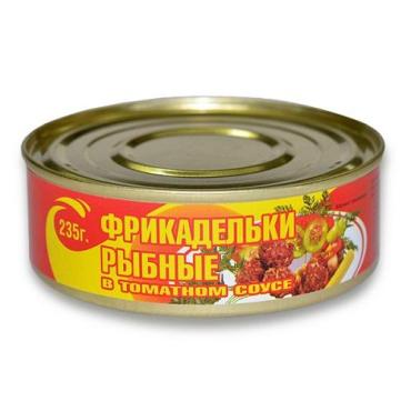 Фрикадельки Хорошие Консервы, рыбные в томатном соусе, 235 гр., ж/б