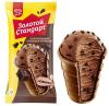 Мороженое Золотой стандарт пломбир шоколадный и брауни стаканчик, 90 гр., флоу-пак