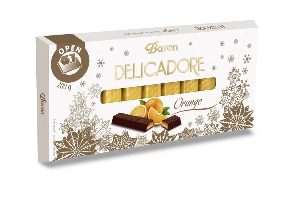 Шоколад Baron Excellent Delicadore с апельсиновой начинкой 200 гр., картон
