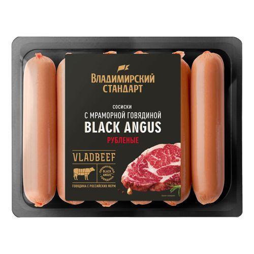 Сосиски Владимирский Стандарт Black Angus Рубленые с мраморной говядиной 450 гр., МГА