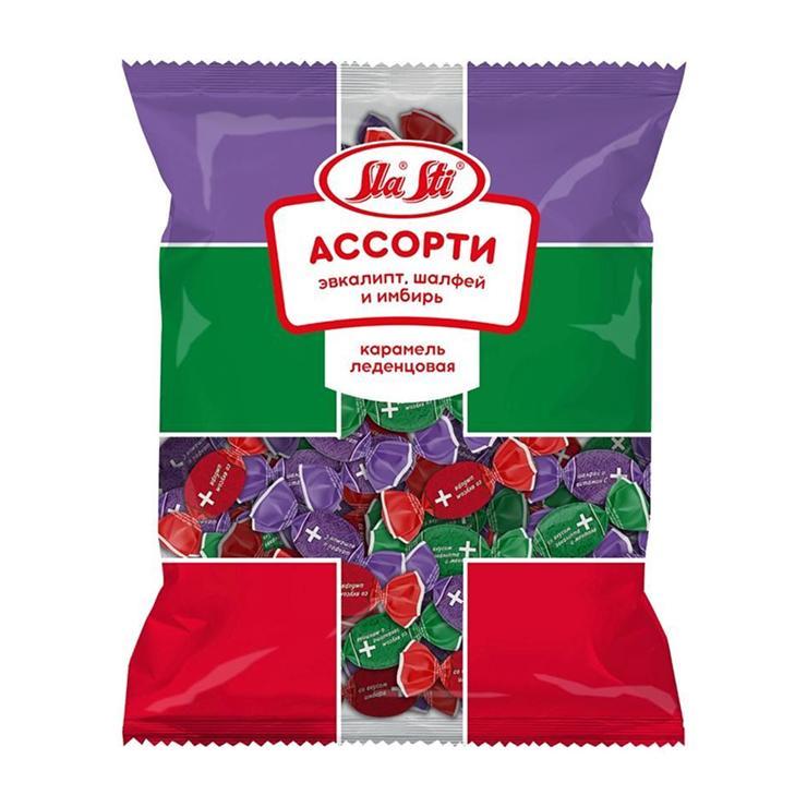 Карамель леденцовая Sla Sti №15 имбирь эвкалипт и ментол шалфей и витамин С Тольятти 1 кг., пакет