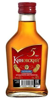 Коньяк российский Киновский 5 лет 40% Россия 100 мл., стекло