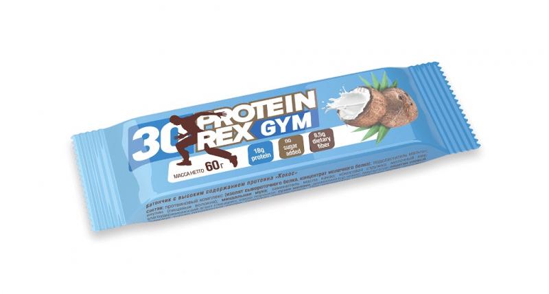 Батончик протеиновый ProteinRex gym 30% кокос, 60 гр., флоу-пак