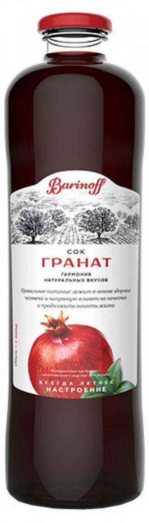 Сок Barinoff гранатовый восстановленный с сахаром 1 л., стекло