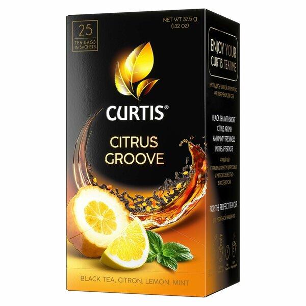 Чай Curtis Citrus Groove Лимон Цитрон и Мята чёрный 25 пакетиков 37,5 гр., картон