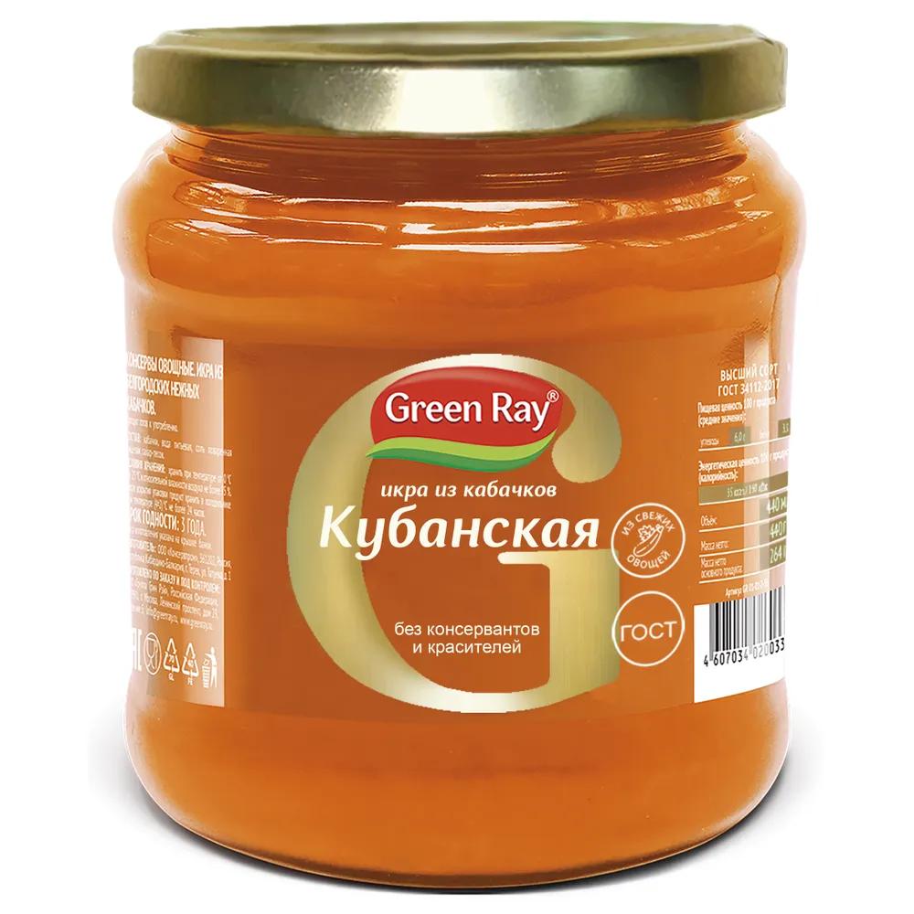 Икра Green Ray кабачковая, 470 гр., стекло