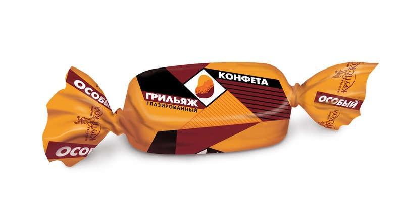 Конфеты Славянка, глазированные Грильяж, 1 кг., пакет