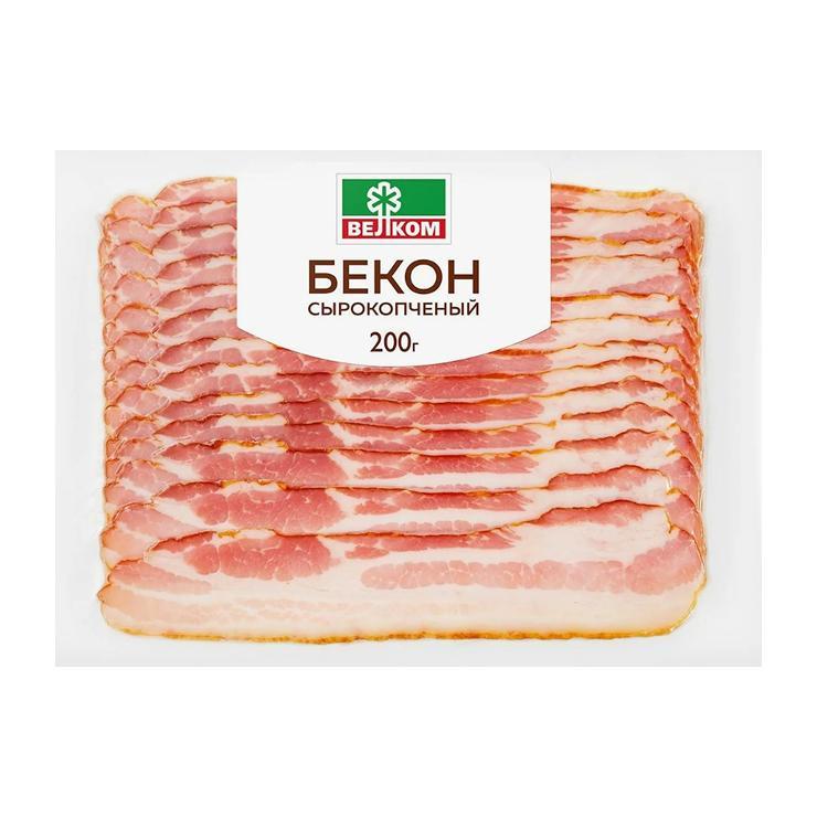 Бекон Велком сырокопченый нарезка 200 гр., вакуум