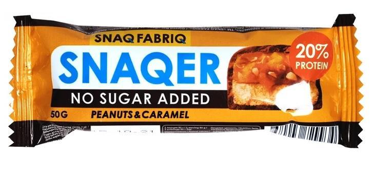 Батончик Snaq Fabriq арахис и карамель глазированный 50 гр., флоу-пак