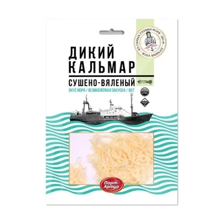 Кальмар Порт Артура дикий сушено-вяленый 60 гр., флоу-пак