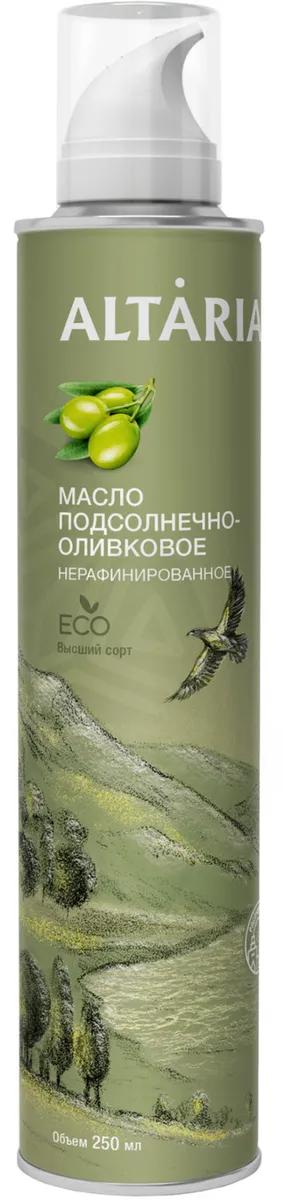 Масло ALTARIA подсолнечно-оливковое EXTRA VIRGIN нерафинированное высший сорт, 250 мл., аэрозоль