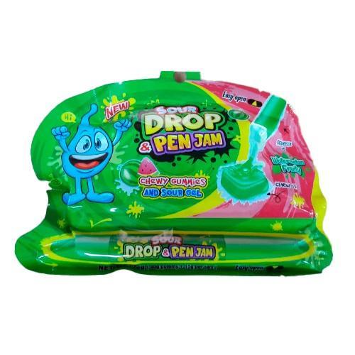 Карамель жидкая с мармеладом Johny Bee Sour Drop Pen Jam арбуз 55 гр., картон