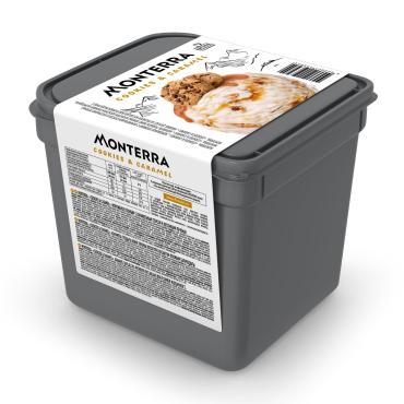 Мороженое пломбир Monterra печенье карамель БЗМЖ 2,4 л., ведро