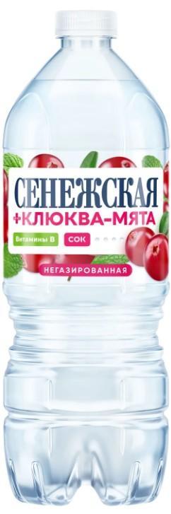 Вода негазированная Сенежская клюква мята 1 л., ПЭТ
