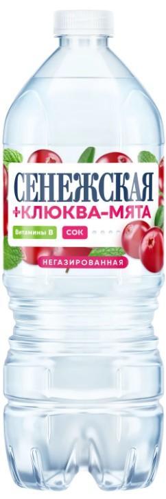 Вода негазированная Сенежская Клюква-Мята 1 л., ПЭТ