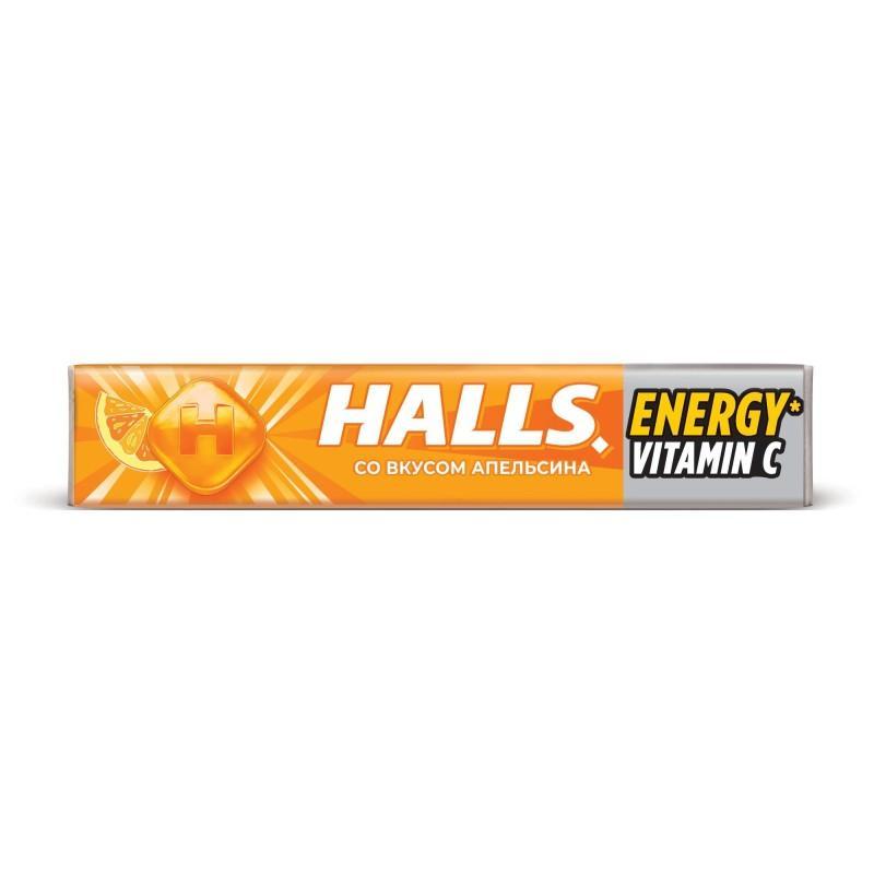 Карамель леденцовая Halls апельсин витамин C 25 гр., бумага