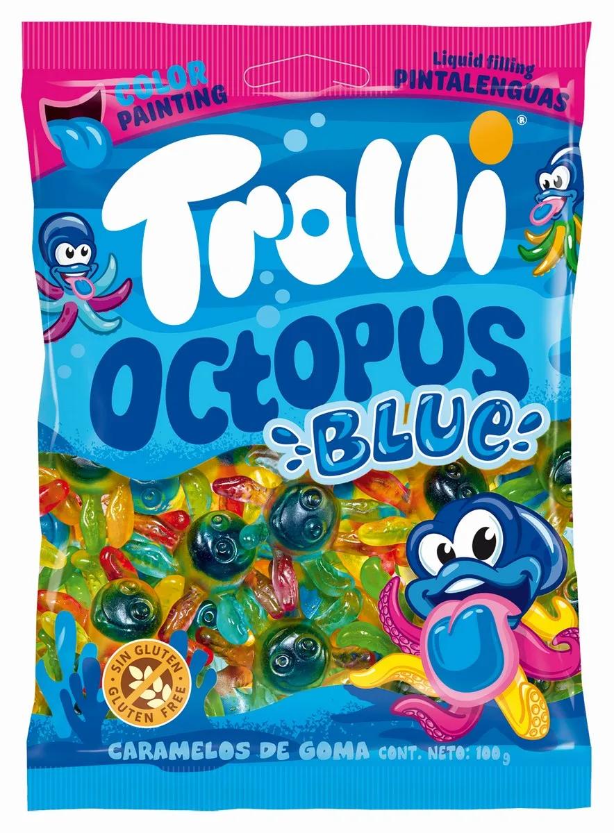 Маремлад жевательный Trolli голубой осьминог 100 гр., флоу-пак
