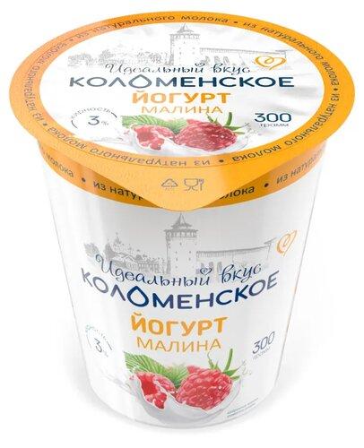 Йогурт Коломенский с мдж 3% малина 300 гр., ПЭТ