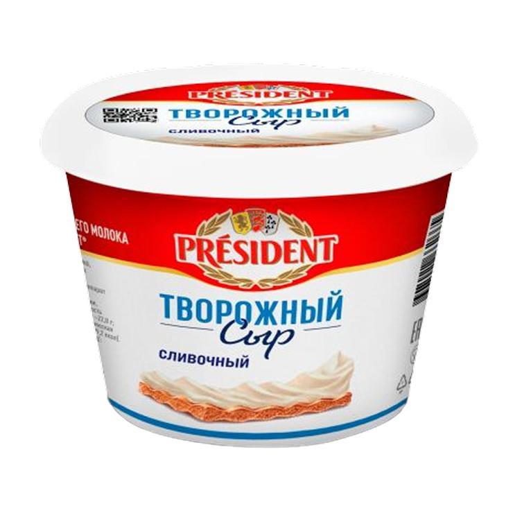 Сыр творожный President сливочный 56% 140 гр., стакан