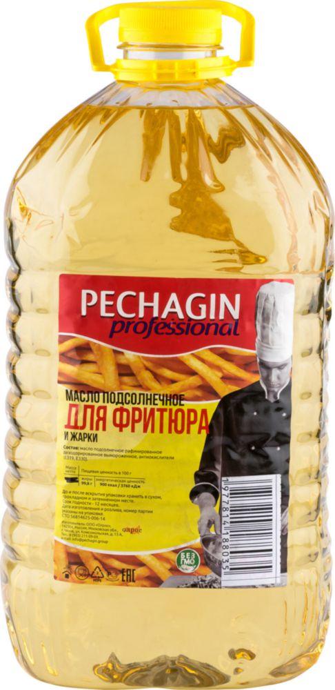 Масло подсолнечное Pechagin Professional для фритюра и жарки 5 л., ПЭТ