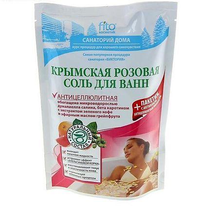 Соль для ванн Санаторий дома антицеллюлитная крымская розовая 530 гр., дой-пак