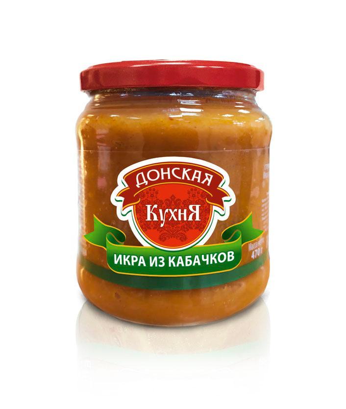 Икра Донская Кухня Кабачковая, 470 гр., стекло