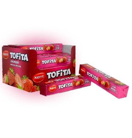 Конфета жевательная Tofita клубника 47 гр., обертка