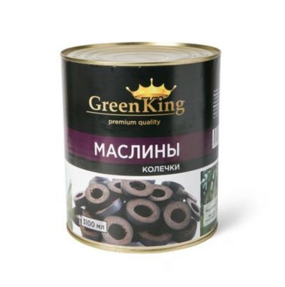 Маслины Green King без косточки резаные 3,1 л., ж/б