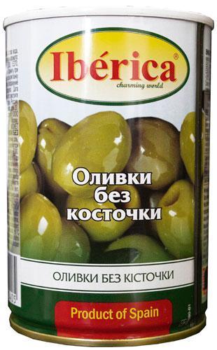 Оливки Iberica зеленые без косточки, 300 гр., ж/б