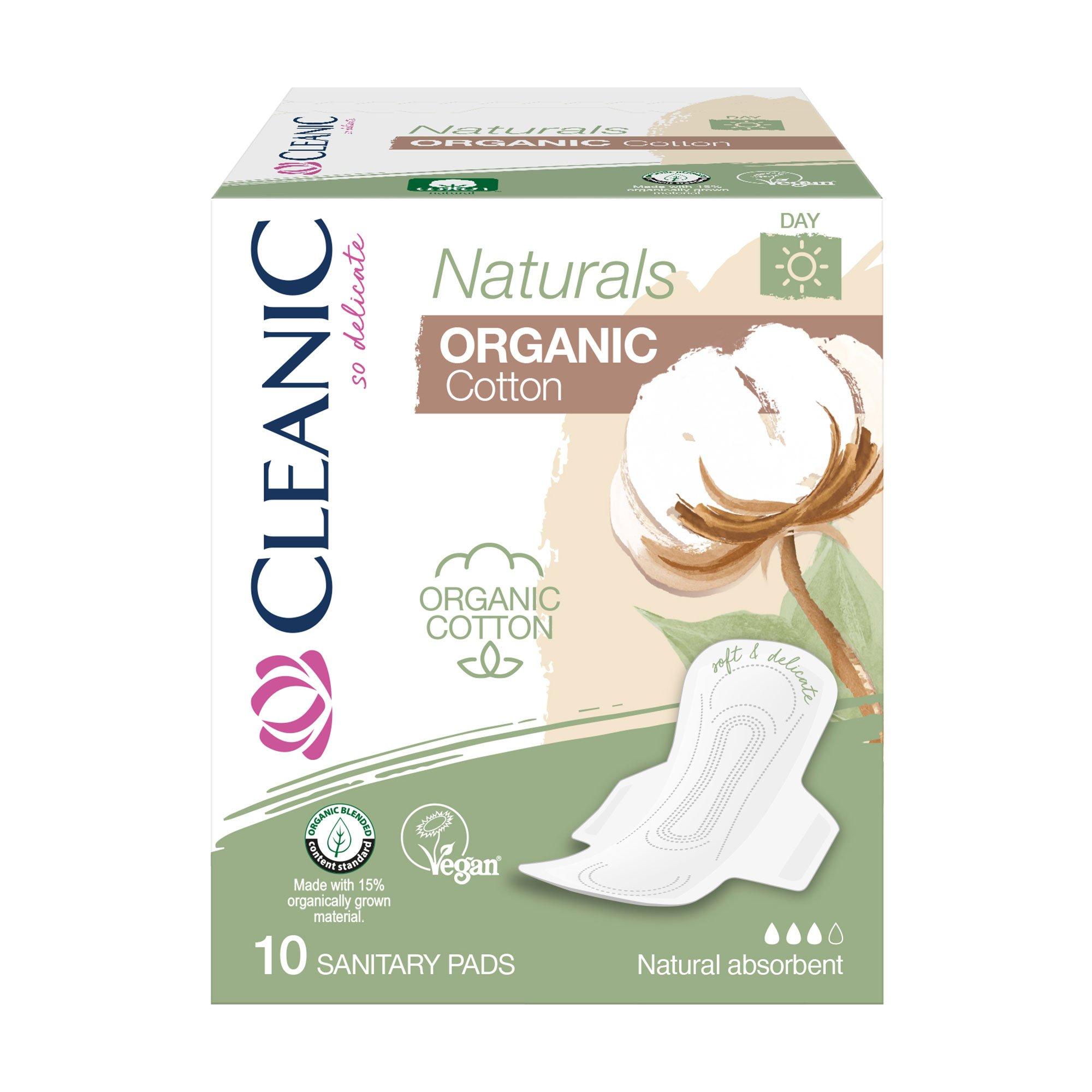 Прокладки гигиенические CLEANIC Naturals Organic Cotton (день 3*) 10 шт., пакет